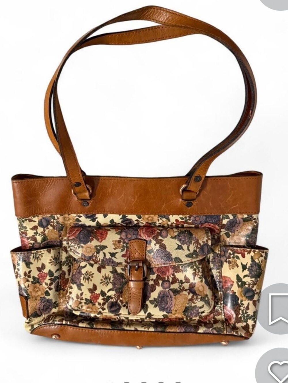 Rose Floral Leather Tote